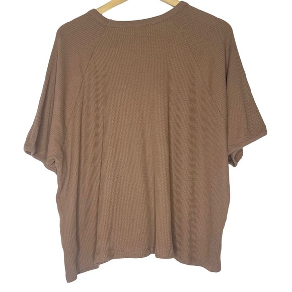 Madewell Waffle Knit Camel Shorts & Top Lounge Set - Picture 4 of 11